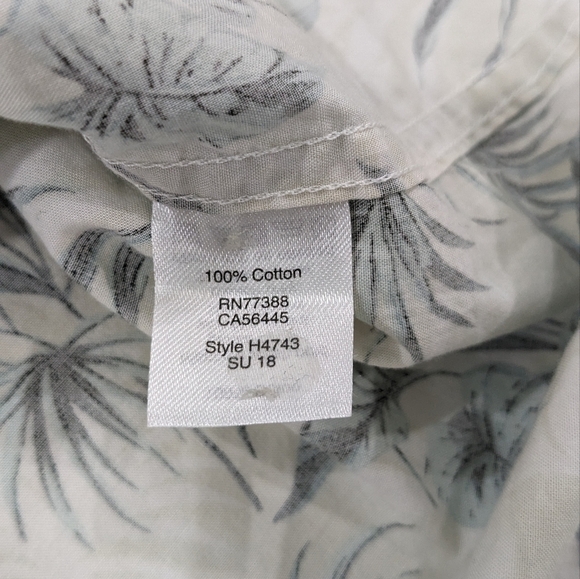 J.Crew Men Button Down Shirt Tropical Tan Green Short Sleeve Lightweight Size S - Picture 7 of 8